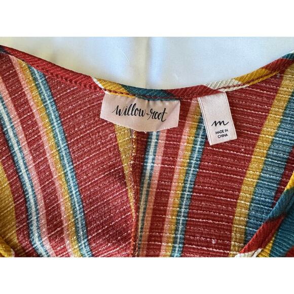 Willow & Root Striped Cinched Blouse - Autumn Chic - Picture 6 of 8